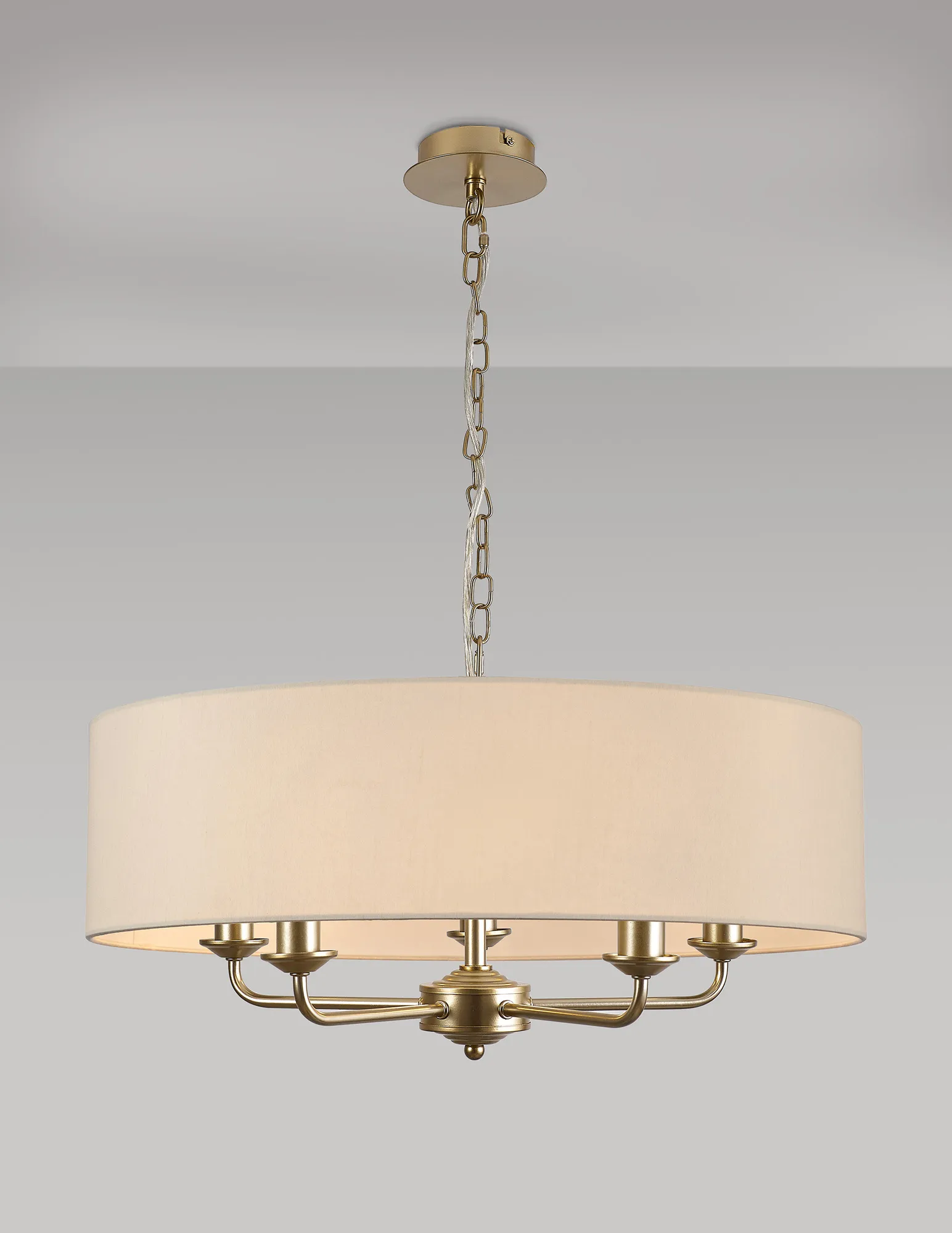 Banyan 60cm 5 Light Pendant Champagne Gold, Ivory Pearl DK0951  Deco Banyan CG IV